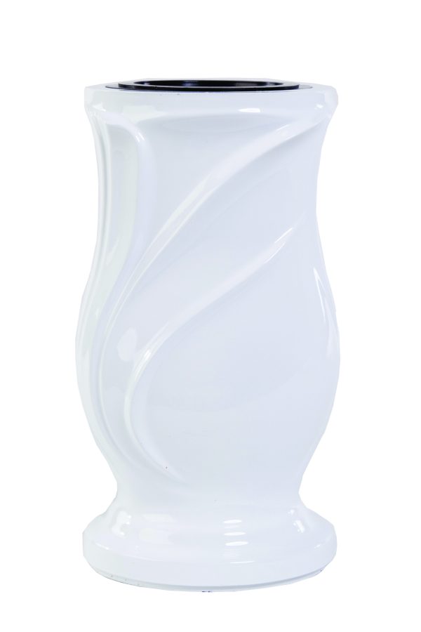 Náhrobní váza White 28 x 15 cm